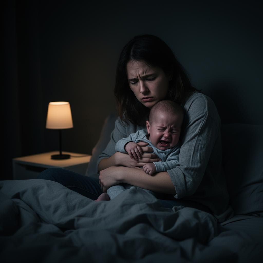 Mamá agotada de noche